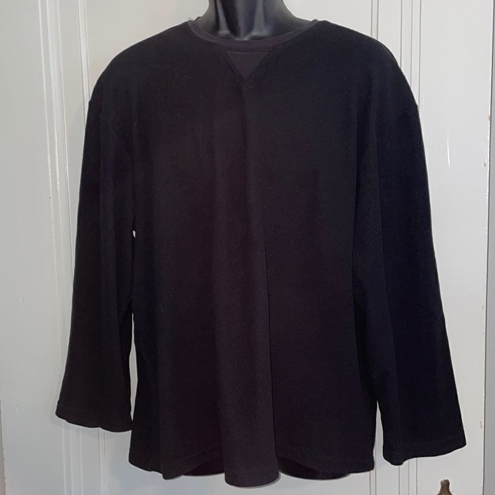 Geoffrey Beene black thin fleece sleep shirt‎